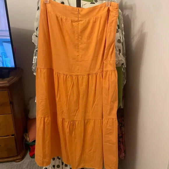 Petal & Pup Vibrant Orange Maxi Skirt - Picture 3 of 3